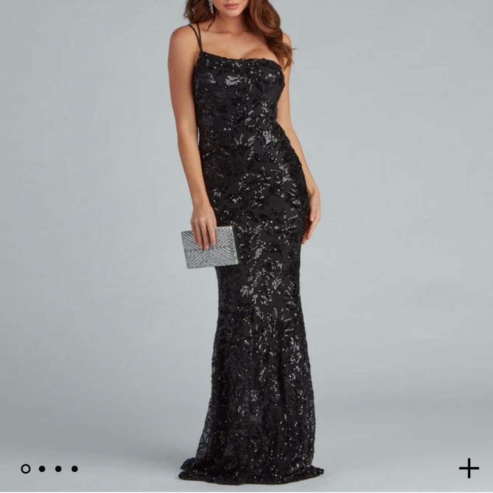 Windsor Formal black sequence dress